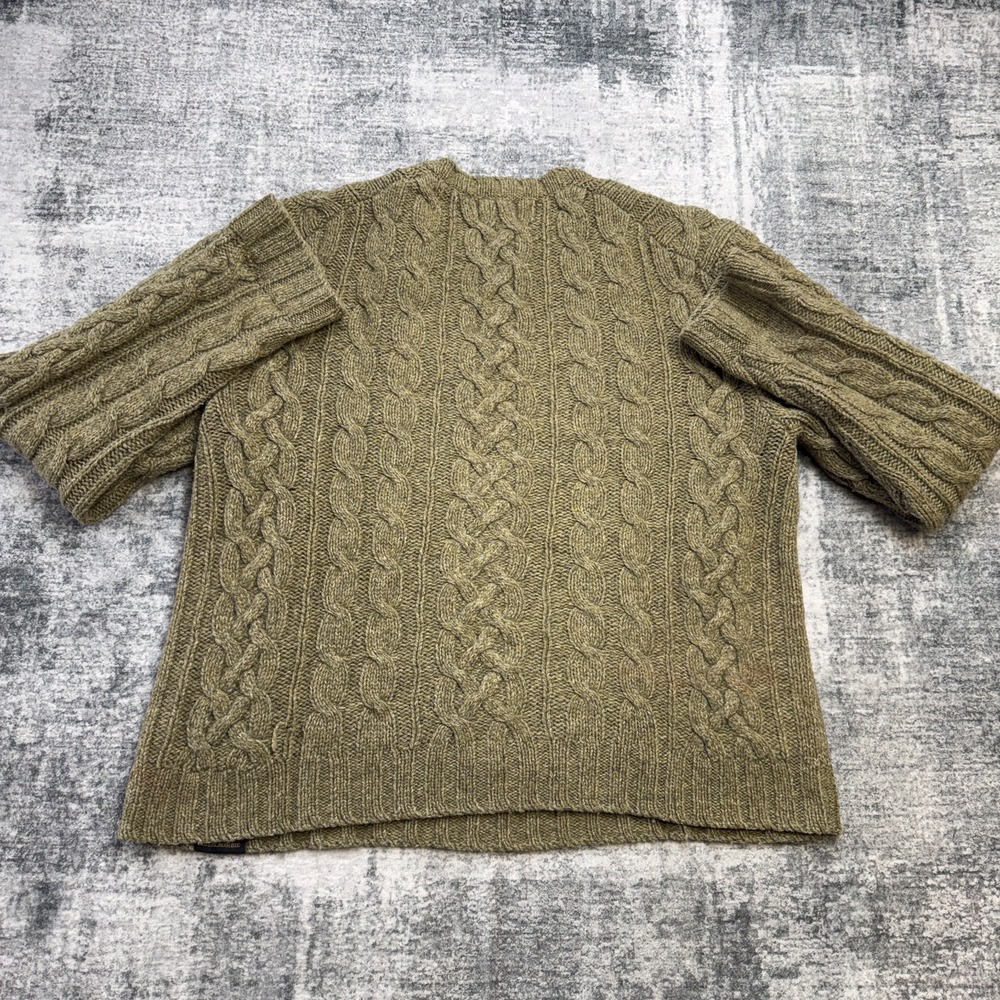VTG Abercrombie & Fitch Sweater Mens Large Hazel Cable Knit Wool Fisherman Y2K - Picture 11 of 14